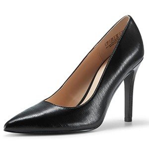 JENN ARDOR Women's High Heels Closed Pointed Toe Stiletto Classic Office Dress Bridal Wedding Pumps Sexy Prom Shoes Dark Black