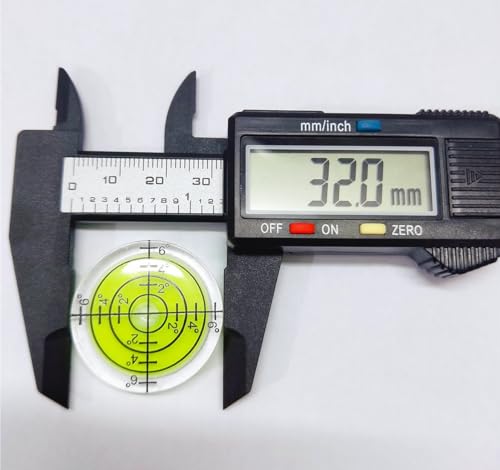 SIZIKJXGHWYI 6Pcs Bubble Spirit Levels 32x7mm Degree Mark Round Circular Level Bubble Leveling Tool Precision Measuring Layout Tools