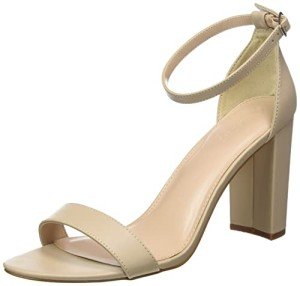 The Drop Women's Rebecca Strappy High Block Heel Sandal Shoe, Bone, 7.5 M US