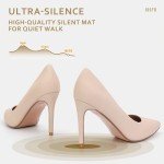 IDIFU Women's IN4 Classic Pointed Toe High Heels Pumps Wedding Dress Office Shoes (9.5, Nude Nubuck)