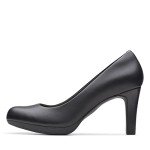 Clarks womens Adriel Viola Dress Pump, Black Leather, 8.5 Wide US