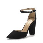 DREAM PAIRS Women's Coco Pointed Toe High Heels Pump Shoes,Size 10,Black/Suede,Coco