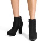 DREAM PAIRS Women's Mid-Top, Black, 8.5
