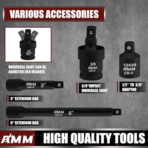 48-Piece 3/8" Drive Impact Socket Set with Extensions