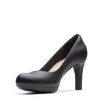 Clarks womens Adriel Viola Dress Pump, Black Leather, 8.5 Wide US