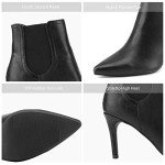 DREAM PAIRS Women's Black Pu Pointed Toe Stiletto High Heel Ankle Booties Size 5.5 B(M) US Kizzy-1