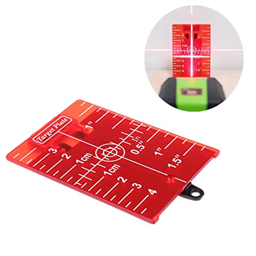 ZUJHPYMI 1Pc Laser Target Magnetic Floor Laser Target Card Plate with Stand for Laser Levels Hunting Shooting Targets Accessories Measuring and Layout Tools (Style B-Red)