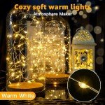 6 Pack Fairy Lights Battery Operated 7ft 20 LED Mini String Lights Twinkle Lights Silver Wire Firefly Starry Lights for Mason Jars Wedding Party Christmas Centerpiece Table Decorations, Warm White