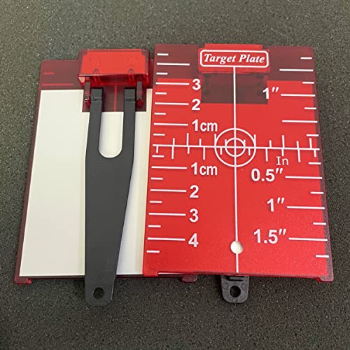ZUJHPYMI 1Pc Laser Target Magnetic Floor Laser Target Card Plate with Stand for Laser Levels Hunting Shooting Targets Accessories Measuring and Layout Tools (Style B-Red)