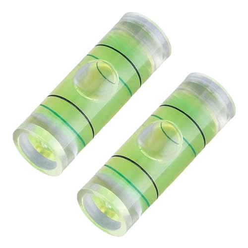 Hegebeck Small Cylindrical Bubble Spirit Level Vials 8×23mm/0.3×0.9 Inch PMMA Frame Mural Hanging Measuring Instruments Layout Tools 10 Pcs