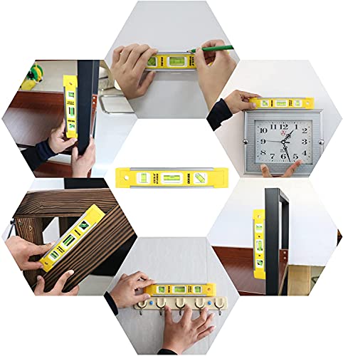 Hegebeck Small Cylindrical Bubble Spirit Level Vials 8×23mm/0.3×0.9 Inch PMMA Frame Mural Hanging Measuring Instruments Layout Tools 10 Pcs