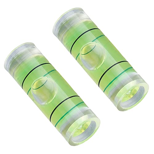 Hegebeck Small Cylindrical Bubble Spirit Level Vials 8×23mm/0.3×0.9 Inch PMMA Frame Mural Hanging Measuring Instruments Layout Tools 10 Pcs