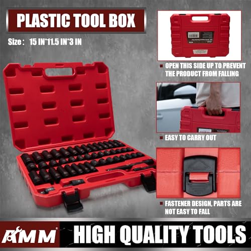 48-Piece 3/8" Drive Impact Socket Set with Extensions