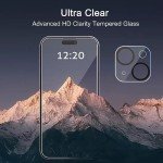 Ailun 3 Pack Screen Protector for iPhone 15 [6.1 inch] + 3 Pack Camera Lens Protector with Installation Frame,Case Friendly Tempered Glass Film,[9H Hardness] - HD [6 Pack]