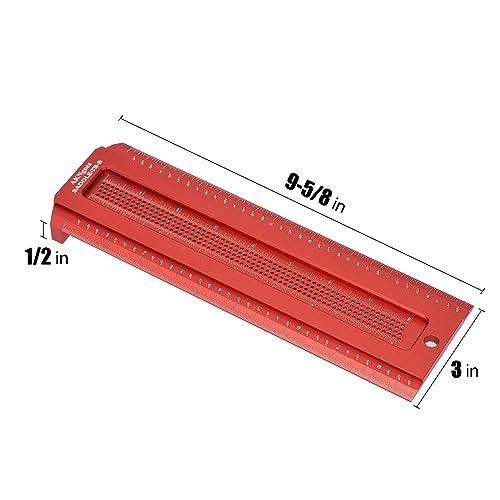 AKNgoes Woodworking Scriber Saddle T-Square Ruler 8in, for Carpenter Work, Layout and Measuring Tools