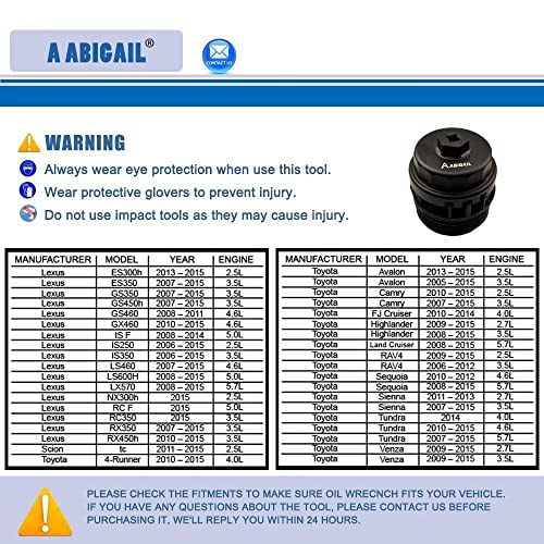 Oil Filter Wrench for Toyota, Lexus with 64mm Cartridge