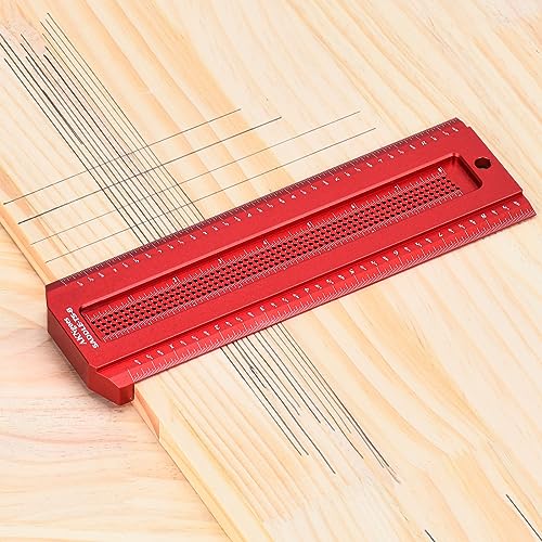 AKNgoes Woodworking Scriber Saddle T-Square Ruler 8in, for Carpenter Work, Layout and Measuring Tools