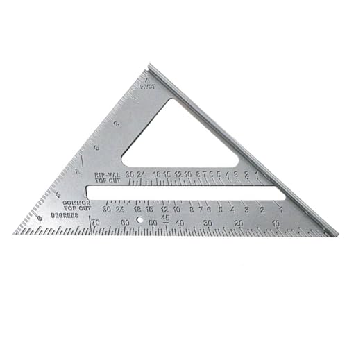 Aluminium Alloy Roofing Square Roofer Angle Measuring Triangle Gauges Guide Measurement Wood Worker Carpenter Square Layout Protector Ruler Tool 7 Inches