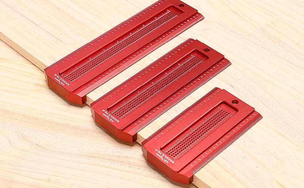 AKNgoes Woodworking Scriber Saddle T-Square Ruler 8in, for Carpenter Work, Layout and Measuring Tools