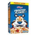 Kellogg's Frosted Flakes Breakfast Cereal, Kids Cereal, Family Breakfast, Family Size, Original, 21.7oz Box (1 Box)