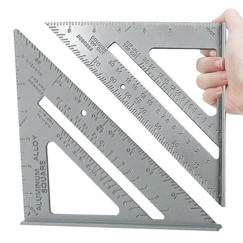 Aluminium Alloy Roofing Square Roofer Angle Measuring Triangle Gauges Guide Measurement Wood Worker Carpenter Square Layout Protector Ruler Tool 7 Inches