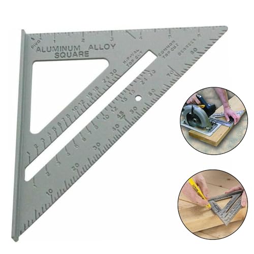 Aluminium Alloy Roofing Square Roofer Angle Measuring Triangle Gauges Guide Measurement Wood Worker Carpenter Square Layout Protector Ruler Tool 7 Inches