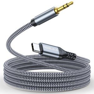 MORELECS Aux to USB C, USB C to 3.5mm Audio Aux Jack Cable 3.3 ft, Type C to Aux Headphone Male Cord Car Aux Cable Compatible with iPhone 16 15/15Plus/Pro/Pro Max, Galaxy S24/23 iPad Pro Air Pixel
