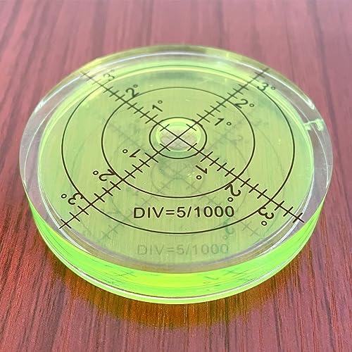 WOYISEPG Circular Bubble Spirit Levels 66x10mm Degree Marked Surface Round Spirit Level Measuring Instruments Layout Tools (66mm, Non-Sticky)