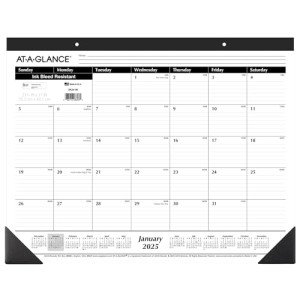 AT-A-GLANCE 2025 Desk Calendar, Desk Pad, 21-3/4" x 17", Large, Ruled Blocks, Monthly (SK250025)