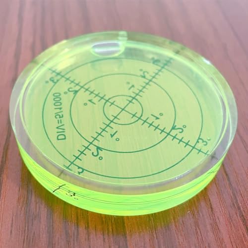WOYISEPG Circular Bubble Spirit Levels 66x10mm Degree Marked Surface Round Spirit Level Measuring Instruments Layout Tools (66mm, Non-Sticky)