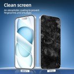 NEW'C 3 Pack Designed for iPhone 16, iPhone 15, iPhone 15 Pro (6.1 inches) Screen Protector Tempered Glass,Case Friendly Ultra Resistant