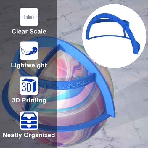 AUTOVIC Bowling Ball Quarter Scale Layout Tool, Blue 3D Printed Grips Pro Sect Quarter Scale, Lightweight ABS Plastic Measuring Span Gauge Ball Layout Degrees