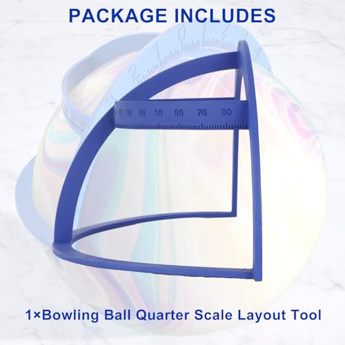 AUTOVIC Bowling Ball Quarter Scale Layout Tool, Blue 3D Printed Grips Pro Sect Quarter Scale, Lightweight ABS Plastic Measuring Span Gauge Ball Layout Degrees