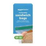 Amazon Basics Reclosable Sandwich Double Zipper Storage Bags, 100 Count, Pack of 1