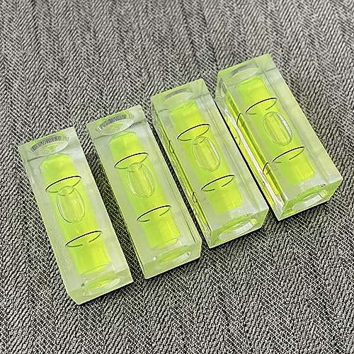 YMGBHNKJLS 4Pcs Magnetic Small Square Bubble Levels 40x15x15mm Mini Level Bubble Horizontal Spirit Level Measuring Layout Tools (40mm, Single Line, Magnetic)