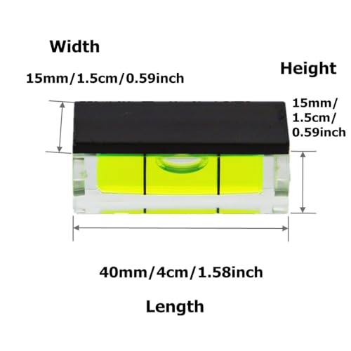 YMGBHNKJLS 4Pcs Magnetic Small Square Bubble Levels 40x15x15mm Mini Level Bubble Horizontal Spirit Level Measuring Layout Tools (40mm, Single Line, Magnetic)