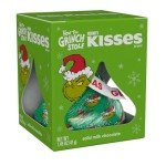 HERSHEY'S Solid Milk Chocolate KISS With Grinch Foil, Small Christmas Stocking Stuffer, 1.45 oz.