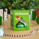HERSHEY'S Solid Milk Chocolate KISS With Grinch Foil, Small Christmas Stocking Stuffer, 1.45 oz.