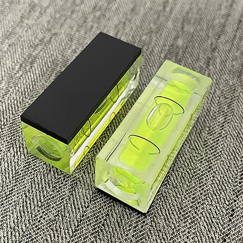YMGBHNKJLS 4Pcs Magnetic Small Square Bubble Levels 40x15x15mm Mini Level Bubble Horizontal Spirit Level Measuring Layout Tools (40mm, Single Line, Magnetic)