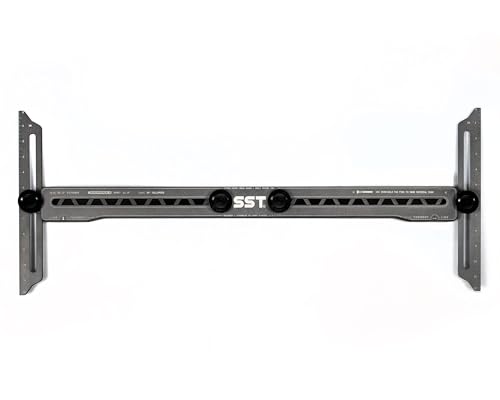 SST Stair Tread Gauge and Shelf Layout Tool | Accurately Measure Material Edge, Length, Angle | Removable Edge Pins to Precisely Transfer Stair Treads, Risers, Shelves, Cabinet Dimensions