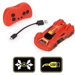 Air Hogs, Zero Gravity Sprint RC Car Wall Climber, Red USB Micro B Rechargeable Indoor Wall Racer, Over 4-Inches, Kids Toys for Kids Ages 4 and up