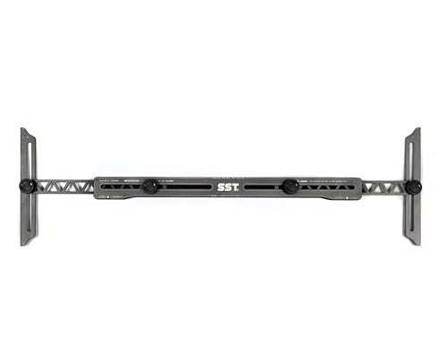 SST Stair Tread Gauge and Shelf Layout Tool | Accurately Measure Material Edge, Length, Angle | Removable Edge Pins to Precisely Transfer Stair Treads, Risers, Shelves, Cabinet Dimensions