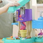 Play-Doh Rainbow Swirl Ice Cream Playset with 7 Pretend Play Kitchen Accessories, Arts and Crafts Toys for 3 Year Old Girls and Boys and Up