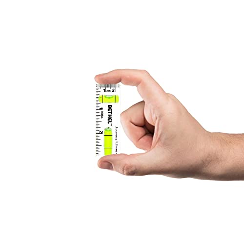 BETHEL Small Level Mini Bubble Level 90°/180°directions Spirit Level Shatterproof Cross Check Pocket Level Picture Hanging Levels Mark Measuring Instruments Layout Tools (75×25×15(MM))