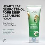 ANUA Heartleaf Quercetinol Pore Deep Cleansing Foam, Facial Cleanser, for Double Cleansing, BHA, Hyaluronic Acid, Glycerin, Face Wash, Blackhead Remover, Korean Skincare (150ml/5.07 fl.oz.)