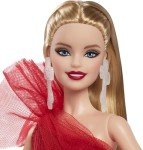 Barbie Signature Doll, 2024 Holiday Blonde Fashion Doll Wearing Gown with Plaid Skirt, Seasonal Collector Gift in Displayable Packaging