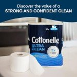 Cottonelle Ultra Clean Toilet Paper with Active CleaningRipples Texture, 24 Family Mega Rolls (24 Family Mega Rolls = 132 Regular Rolls) (4 Packs of 6), 353 Sheets Per Roll, Packaging May Vary