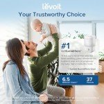 LEVOIT Top Fill Humidifiers for Bedroom, 2.5L Tank for Large Room, Easy to Fill & Clean, 28dB Quiet Cool Mist Air Humidifier for Home Baby Nursery & Plants, Auto Shut-off and BPA-Free for Safety, 25H