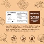 Mushroom Coffee Organic (60 Servings) 10 Mushrooms (Lion’s Mane, Cordyceps, Turkey Tail & Other) Mixed With Gourmet Arabica Instant Immune Boosting Coffee for Focus & Gut Health Support