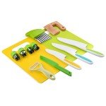13 Pieces Montessori Kitchen Toys for Toddlers-Kids Cooking Sets Real-Toddler Toys Set for Real Cooking with Plastic Children Safe Knives Crinkle Cutter Kids Cutting Board
